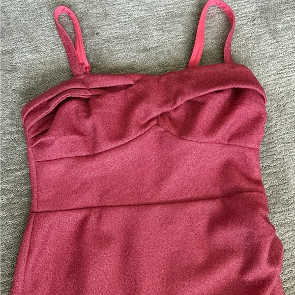 Vixen by Micheline Pitt Jawbreaker Wiggle Pink Lurex Dress - Picture 5 of 6